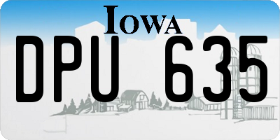 IA license plate DPU635