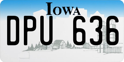 IA license plate DPU636