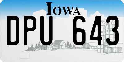 IA license plate DPU643