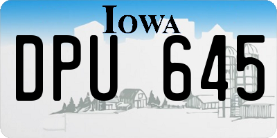 IA license plate DPU645
