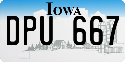 IA license plate DPU667