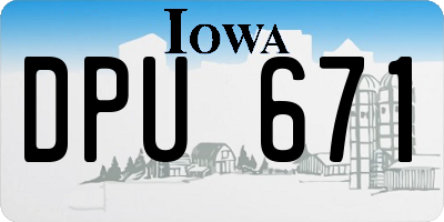 IA license plate DPU671