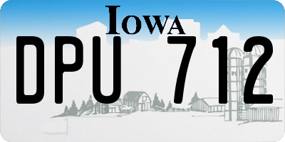 IA license plate DPU712