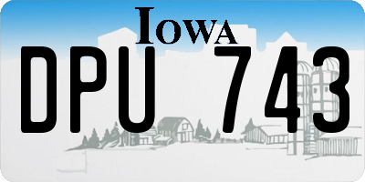 IA license plate DPU743