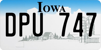 IA license plate DPU747