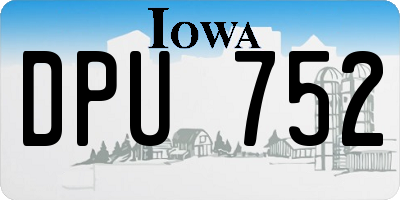 IA license plate DPU752