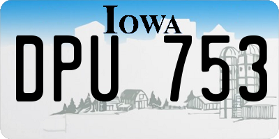 IA license plate DPU753