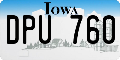 IA license plate DPU760