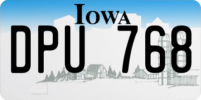 IA license plate DPU768