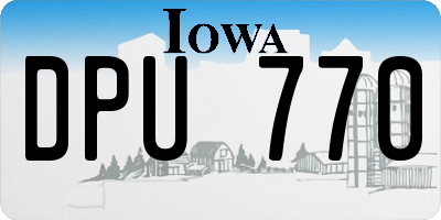 IA license plate DPU770