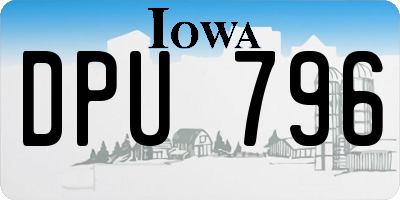 IA license plate DPU796