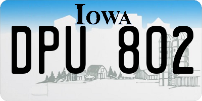 IA license plate DPU802