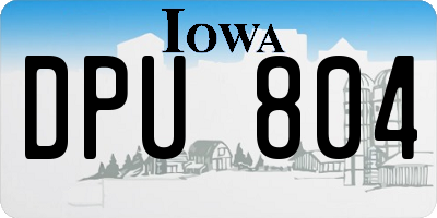 IA license plate DPU804