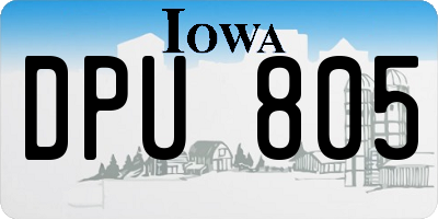 IA license plate DPU805