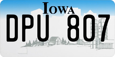 IA license plate DPU807
