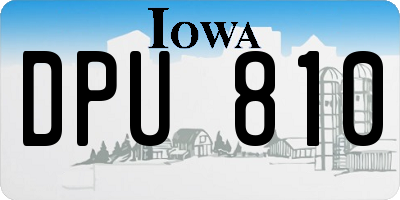 IA license plate DPU810