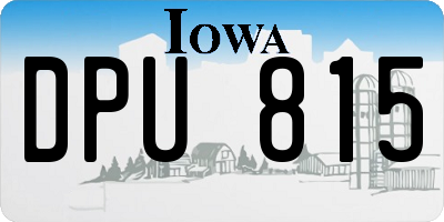 IA license plate DPU815