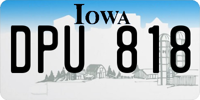 IA license plate DPU818