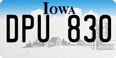 IA license plate DPU830