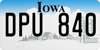 IA license plate DPU840