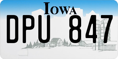 IA license plate DPU847