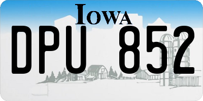 IA license plate DPU852