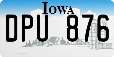 IA license plate DPU876