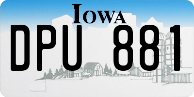 IA license plate DPU881