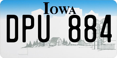 IA license plate DPU884