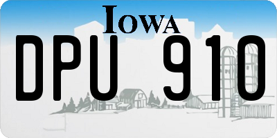 IA license plate DPU910
