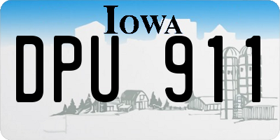 IA license plate DPU911