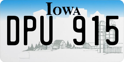 IA license plate DPU915