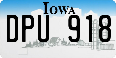IA license plate DPU918