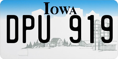IA license plate DPU919