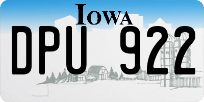 IA license plate DPU922