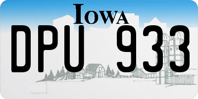IA license plate DPU933
