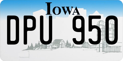 IA license plate DPU950