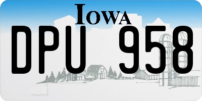 IA license plate DPU958