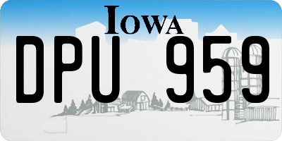 IA license plate DPU959