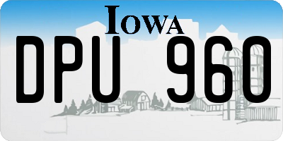 IA license plate DPU960