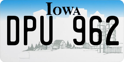 IA license plate DPU962