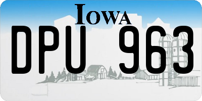 IA license plate DPU963