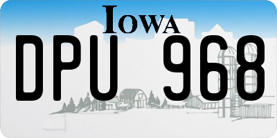 IA license plate DPU968