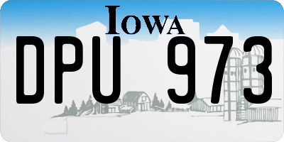 IA license plate DPU973