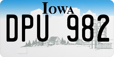 IA license plate DPU982