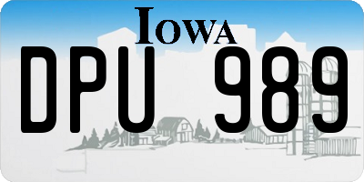 IA license plate DPU989