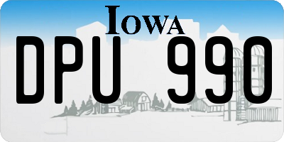 IA license plate DPU990