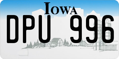 IA license plate DPU996