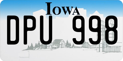 IA license plate DPU998