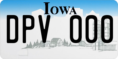 IA license plate DPV000